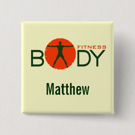 Lichaamsgewicht fitness Personal Trainer Square Ba Vierkante Button 5,1 Cm (Voorkant)