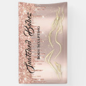 Lichaamsgewicht Logo Massage Drives Roos Gold Spandoek (Verticaal)