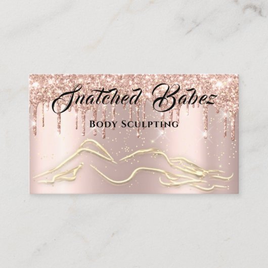 Lichaamsgewicht Logo Massage Drives Roos Gold Visitekaartje (Voorkant)