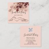 Lichaamsgewicht massage QRCODE Roos poeder Vierkante Visitekaartje (Voorkant / Achterkant)