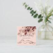 Lichaamsgewicht massage QRCODE Roos poeder Vierkante Visitekaartje (Staand voorkant)