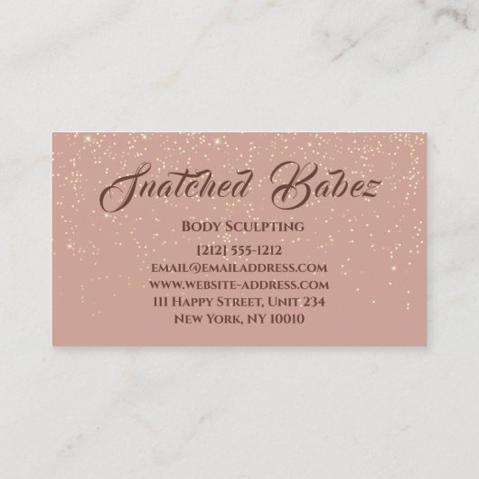 Lichaamsgewicht Schoonheidsriemschijven Roos Glitt Visitekaartje (Achterkant)