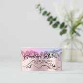 Lichaamsgewicht Schoonheidsroze Logo Visitekaartje (Staand voorkant)