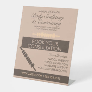 Lichaamsgewicht Sculpting Massage Therapie Reclamebord Met Voetstuk