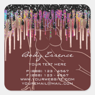 Lichaamshuid vormende zeep Balm Cosmetische winkel Vierkante Sticker