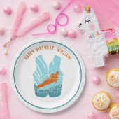 Lichaamskleding voor zwemmers Grafisch speciaal ge Papieren Bordje (Feest)