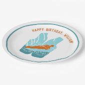 Lichaamskleding voor zwemmers Grafisch speciaal ge Papieren Bordje (Gekanteld)