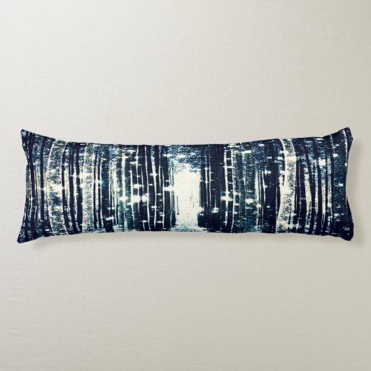Lichaamskussen: Magisch Bos Blauwgroen Grijze Eleg Lichaamskussen (Voorkant)