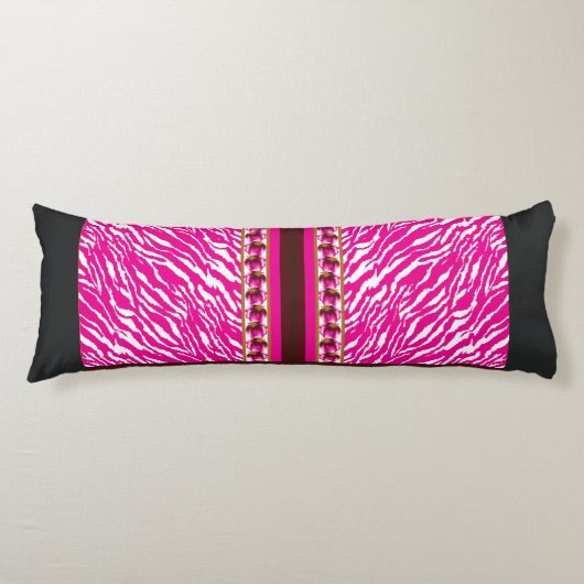 Lichaamskussen | Roze Zebra | Moderne Accent (Voorkant)