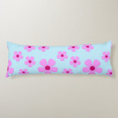 Lichaamslang, groen blauw met roze bloemen lichaamskussen (Voorkant)