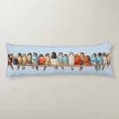 Lichaamslang met vogelrij op lichtblauw lichaamskussen (Achterkant)