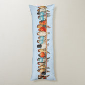 Lichaamslang met vogelrij op lichtblauw lichaamskussen (Achterkant (Verticaal))