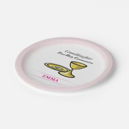 Lichaamslichaam en kleindochter papieren bordje