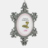 Lichaamslichaam en kleindochter tin sneeuwvlok ornament (Links)