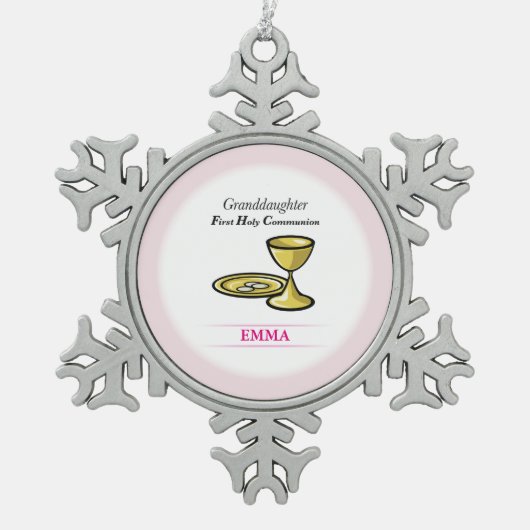 Lichaamslichaam en kleindochter tin sneeuwvlok ornament (Voorkant)