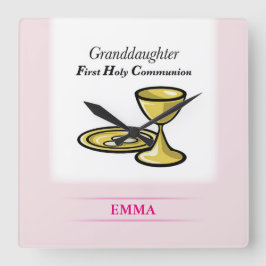 Lichaamslichaam en kleindochter vierkante klok