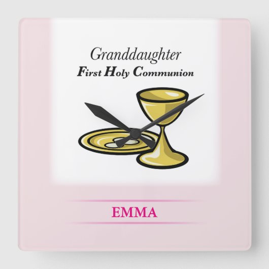 Lichaamslichaam en kleindochter vierkante klok (Voorkant)