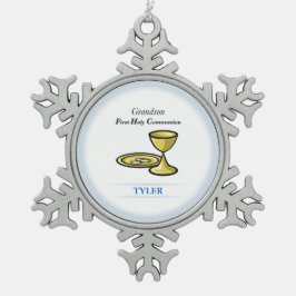 Lichaamslichaam en kleinzoon tin sneeuwvlok ornament