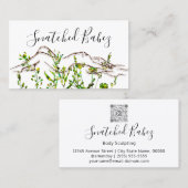 Lichaamslichaam Logo QRCODE Roos gras Floral Visitekaartje (Voorkant / Achterkant)