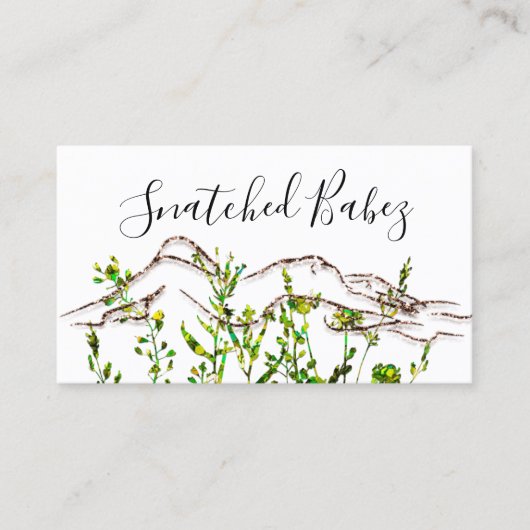 Lichaamslichaam Logo QRCODE Roos gras Floral Visitekaartje (Voorkant)