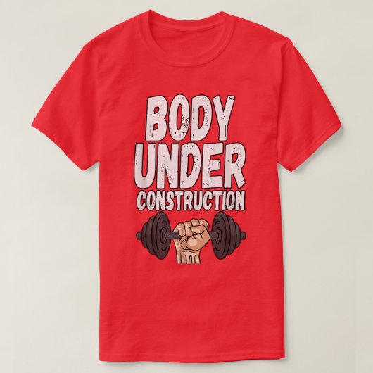 Lichaamslichaam onder constructie Gewichtsfitness T-shirt (Design voorkant)