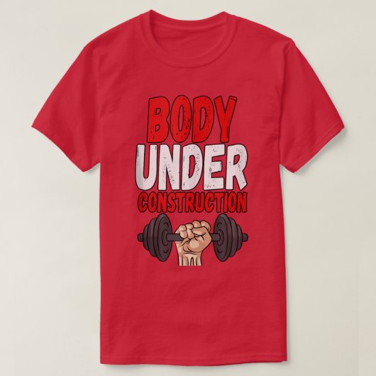 Lichaamslichaam onder constructie Gewichtsfitness T-shirt (Design voorkant)