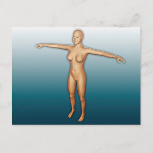 Lichaamslichaam van het vrouw met armen uitgebreid briefkaart