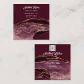 Lichaamsmassage-sculpatie Gold Glitter QRCODE Vierkante Visitekaartje (Voorkant / Achterkant)