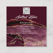 Lichaamsmassage-sculpatie Gold Glitter QRCODE Vierkante Visitekaartje (Achterkant)