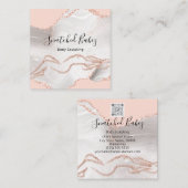 Lichaamsmassage-sculpeermarmer Blush-QRCODE Vierkante Visitekaartje (Voorkant / Achterkant)