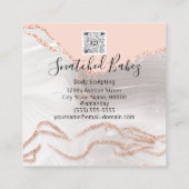 Lichaamsmassage-sculpeermarmer Blush-QRCODE Vierkante Visitekaartje (Achterkant)