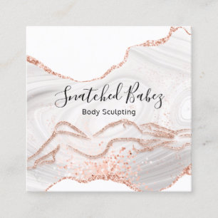 Lichaamsmassage Sculpting Marble White QRCODE Vierkante Visitekaartje