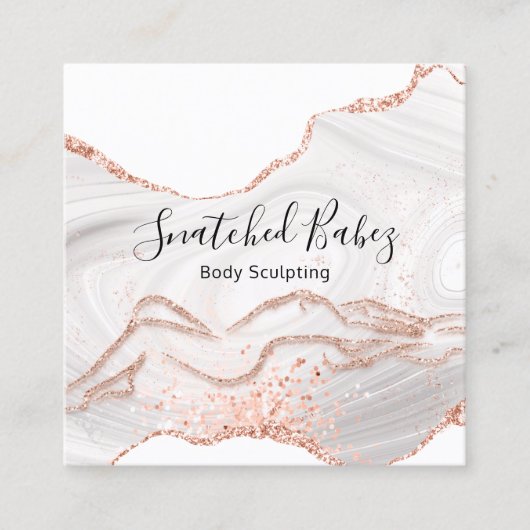 Lichaamsmassage Sculpting Marble White QRCODE Vierkante Visitekaartje (Voorkant)