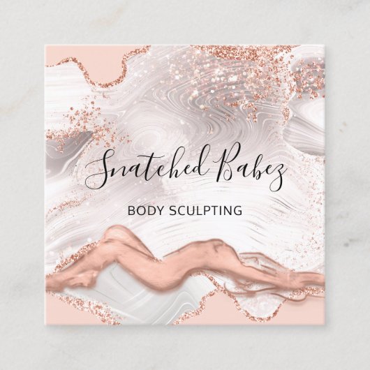 Lichaamsmassage Sculpting SPA Marble QRCODE Squ Vierkante Visitekaartje (Voorkant)