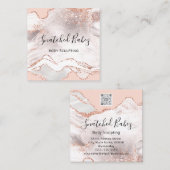 Lichaamsmassage Sculpting SPA-marmer QRCODE LUX Vierkante Visitekaartje (Voorkant / Achterkant)