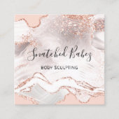 Lichaamsmassage Sculpting SPA-marmer QRCODE LUX Vierkante Visitekaartje (Voorkant)