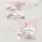 Lichaamsmassage Sculpting SPA-marmer QRCODE Vierkante Visitekaartje (Voorkant / Achterkant)