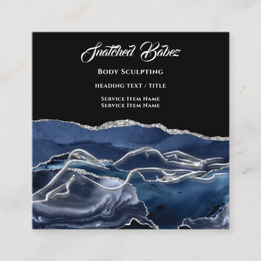 Lichaamsmassage-slachting SilverGlitter QRCODE Vierkante Visitekaartje (Voorkant)