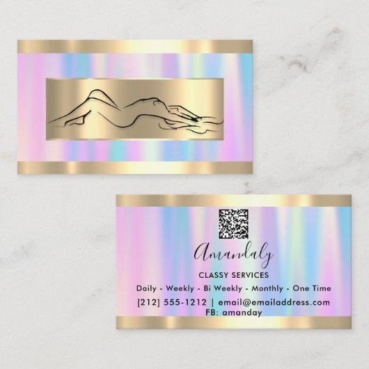 Lichaamsmassage SPA Wellness Code Logo Blauw roze Visitekaartje (Voorkant / Achterkant)