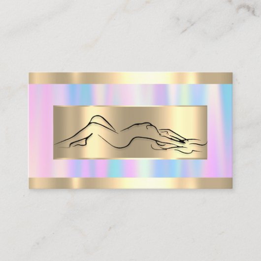 Lichaamsmassage SPA Wellness Code Logo Blauw roze Visitekaartje (Voorkant)