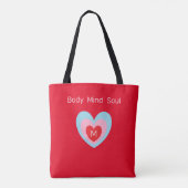 Lichaamsmind Soul Heart op rood Tote Bag (Achterkant)