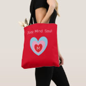 Lichaamsmind Soul Heart op rood Tote Bag (Dichtbij)