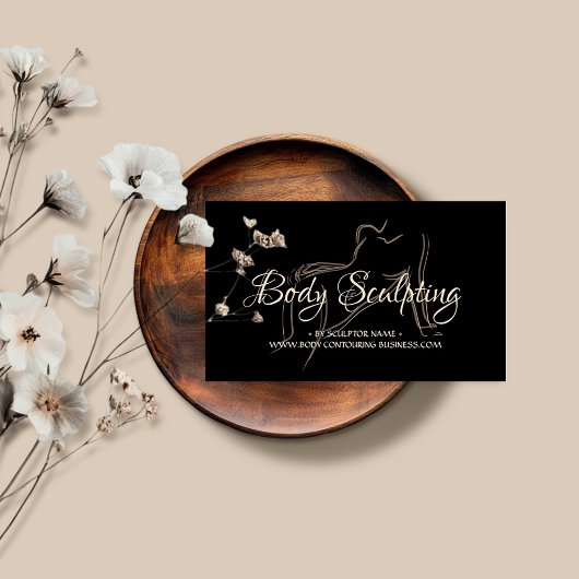 Lichaamsmodellering contouring spa vrouw schets visitekaartje