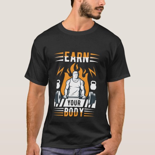 Lichaamsoefening sportschool t-shirt (Voorkant)