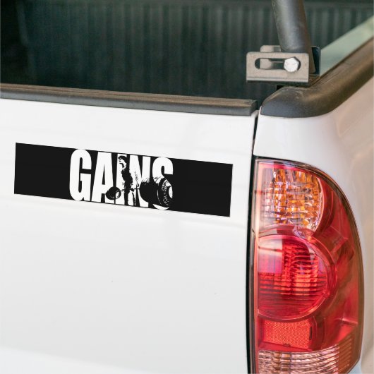 "Lichaamsopbouw" - GAINS Bumpersticker (Op Truck)