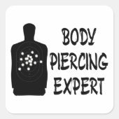 Lichaamspiercing expert vierkante sticker (Voorkant)