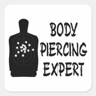 Lichaamspiercing expert vierkante sticker
