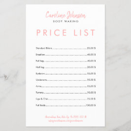 Lichaamspoelwas Boutique Minimale tekstbrochure Flyer