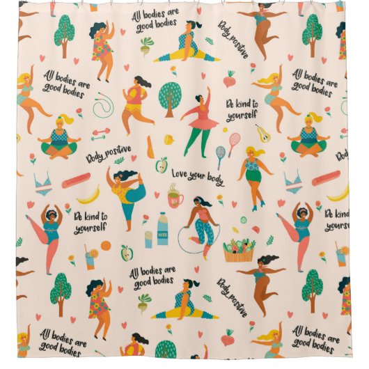 Lichaamsposietschoengordijn Douchegordijn (Voorkant)