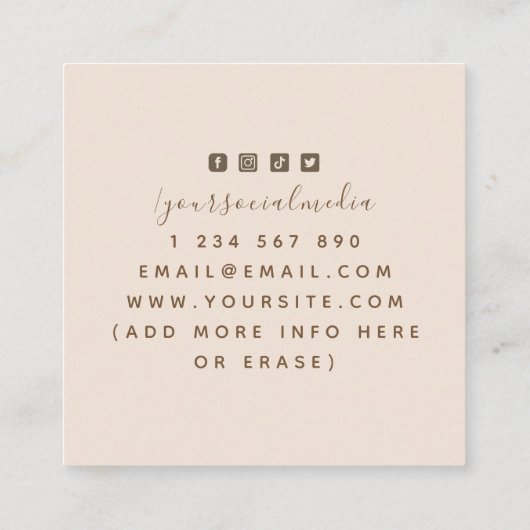 Lichaamspositionering Zelf liefde esthesie Sociale Vierkante Visitekaartje (Achterkant)